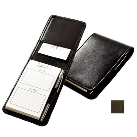 Card Note Taker Case With Pen Brown